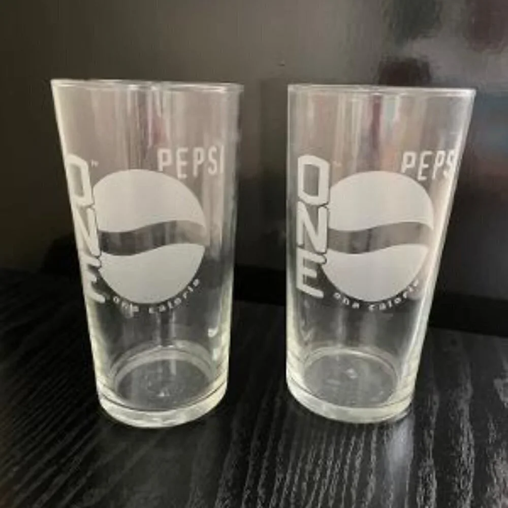 Set of Vintage Pepsi One Drinking Glasses 1990's